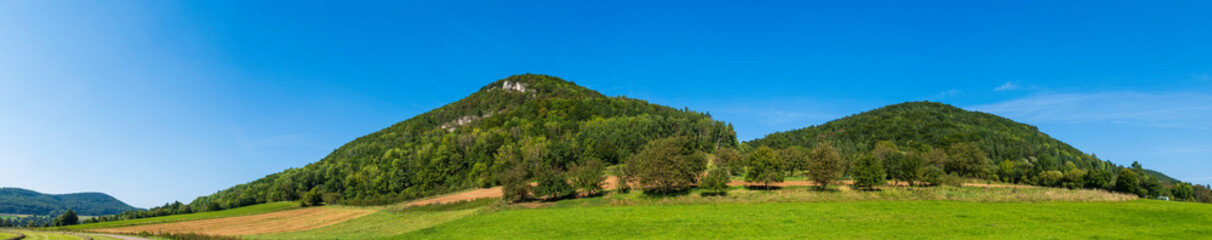 Panorama of Houbirg near Happurg/Germany from the valley