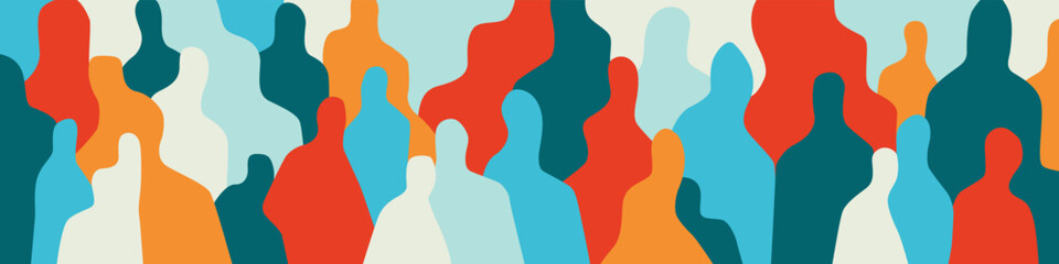 Obraz premium society of modern people abstract vector illustration , fashion style background