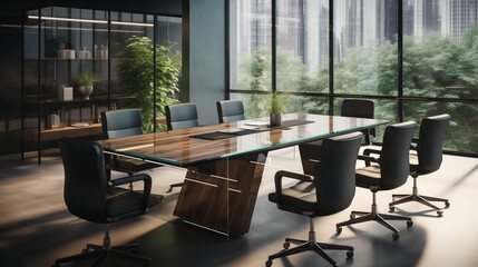 modern office business meeting room created with Generative AI