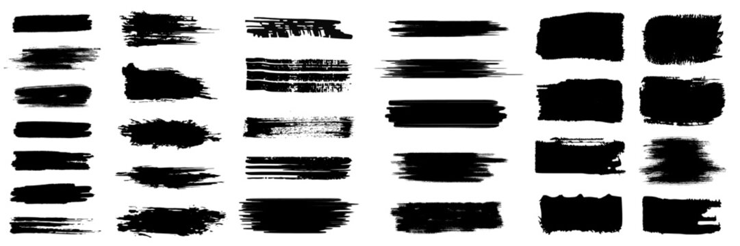Set of different brush strokes. Paintbrush vector collection. Grunge texture stroke line.