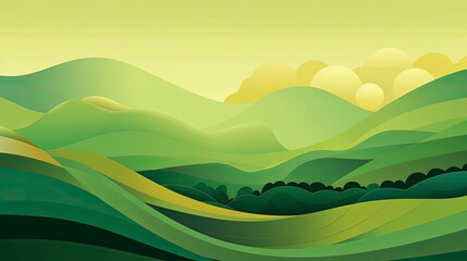 Obraz premium Abstract organic green lines as wallpaper background illustration, Generative AI