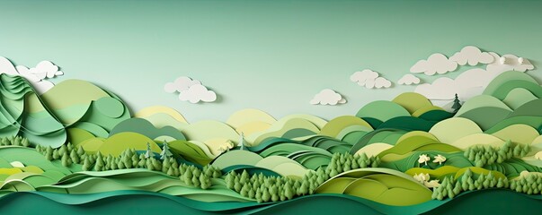 Fototapeta na wymiar Abstract organic green lines as wallpaper background illustration, Generative AI