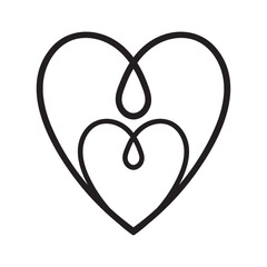 scribbled heart love