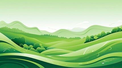 Obraz premium Abstract organic green lines as wallpaper background illustration, Generative AI