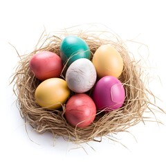Naklejka na ściany i meble easter eggs in a nest