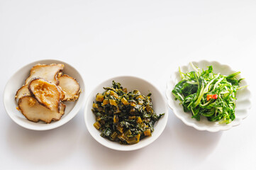 家庭菜園で収穫した野菜料理　3種類
