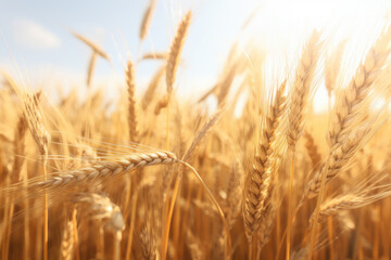 Golden ripe wheat field in summer