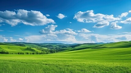 Fototapeta premium natural spring summer landscape, Generative AI