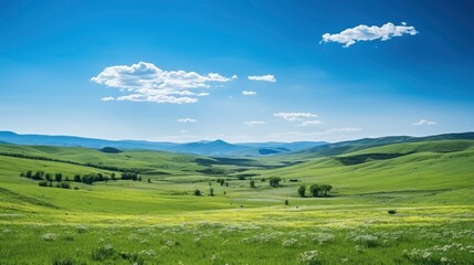 Fototapeta premium natural spring summer landscape, Generative AI