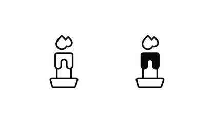 Candle icon design with white background stock illustration