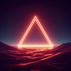 abstract neon  background with triangle