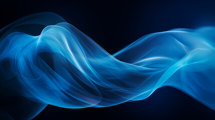 Abstract blue swirl poster web page PPT background on dark blue background, digital technology background 