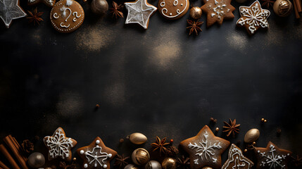 Christmas holidays wallpaper.  Shiny golden stars and lights on dark background