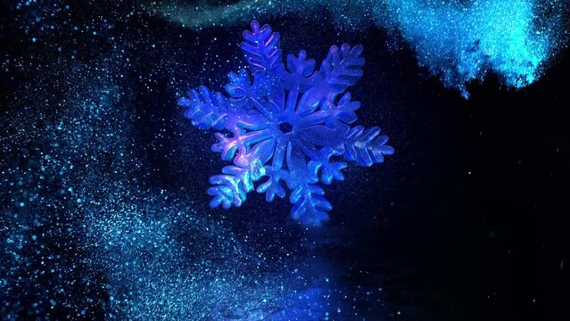 Christmas New Year snowflake in glitter