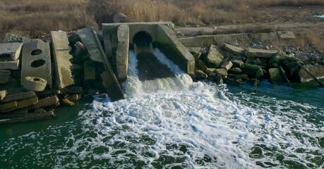 Environmental pollution with dirty sewage