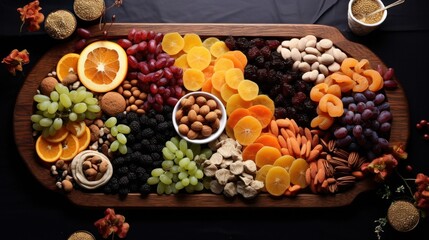 assorted dried fruits and nuts