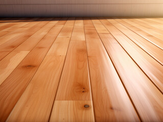 Wood background boards wood floor wall wood texture beige in room interior - 677756959