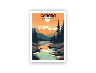 Carara National Park. Vintage Travel Posters. Vector art. Famous Tourist Destinations Posters Art Prints Wall Art and Print Set Abstract Travel for Hikers Campers Living Room Decor