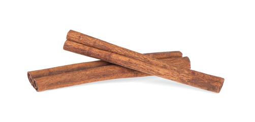 Two cinnamon sticks isolated on white background