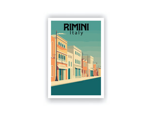 Rimini, Italy. Vintage Travel Posters. Vector art. Famous Tourist Destinations Posters Art Prints Wall Art and Print Set Abstract Travel for Hikers Campers Living Room Decor