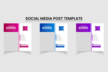 Modern Business promotion social media post banner-poster set
