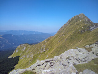 trail in the mountains, italy, summer