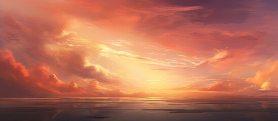 The golden light of the sunset painted the sky in shades of pink and orange creating a breathtaking background against the concrete landscape while the clouds gracefully danced and the natu