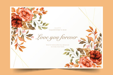 vintage valentine s day background with beautiful nature design vector illustration