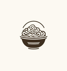 Noodle bowl logo design, template noodle logo design, Noodle company Icon. 