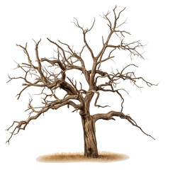 isolated tree with roots
