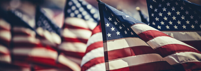 a Wavy American Flag in close-up, Independence Day
