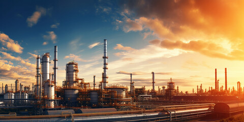 Fototapeta na wymiar oil and gas storage tanks in the background Oil refinery