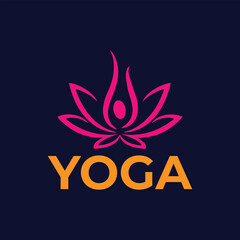 wellness  meditation yoga studio logo design vector format