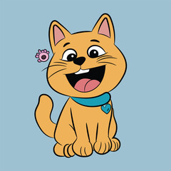 cat illustration character pretty funny sticker