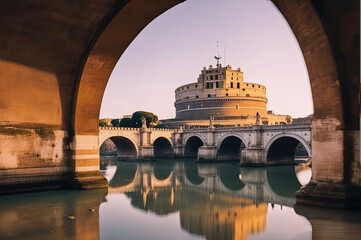 St.Angel Castle in Rome Italy - obrazy, fototapety, plakaty