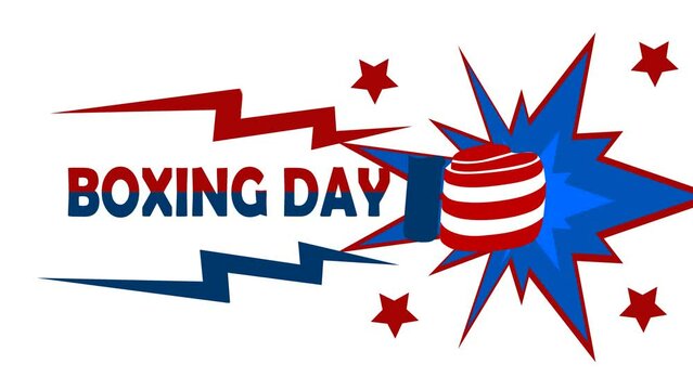 boxing day animation with moving boxing gloves