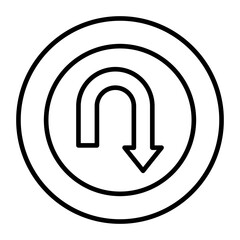 u turn vector design icon .svg