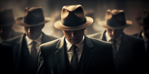 mafia in classic suits. ai generative