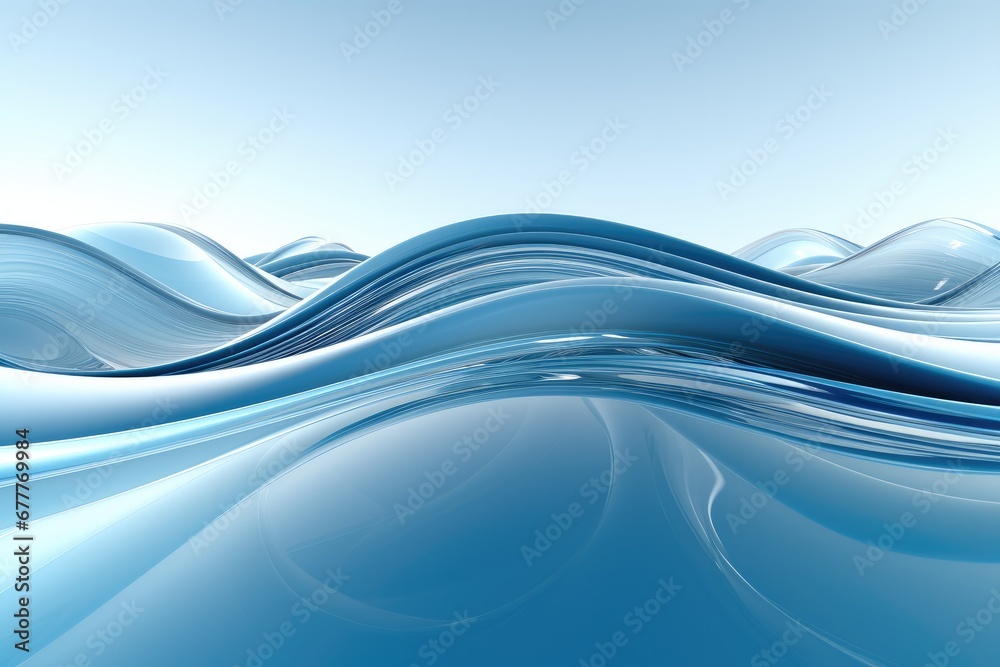 Aufkleber curved lines dominate with a light blue background that is technological in nature.