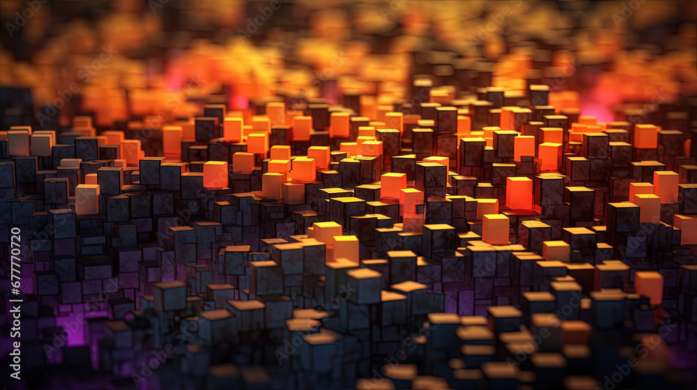 Aufkleber Abstract background with structure of cubes. Colorful cubes texture for technology backdrop.