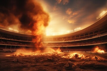 The Cricket field burned down.