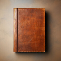 fotografia de primer plano con detalle y textura de libro antiguo con cubiertas de cuero de color marron
