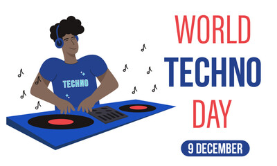 World Techno Day. Holiday concept. Illustration for posters, banners, billboards, announcements, advertising, websites.