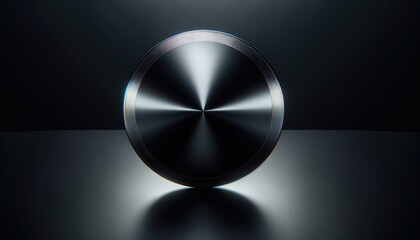 Futuristic Metal Disk with Radiating Lines