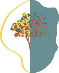 Abstract image of a blossoming tree for design.