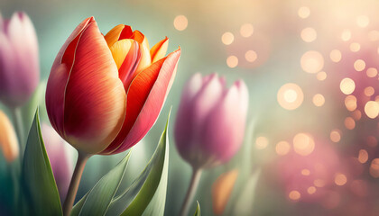 Tulpen in softem  Pastel ton, Generated image