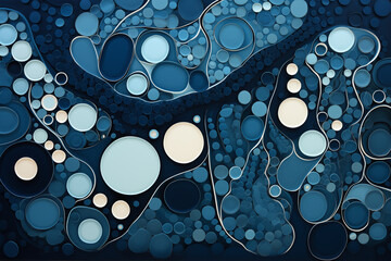 Background with ethereal dance of cosmic bubbles in digital dreamscape