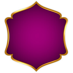Aesthetic purple Islamic text box with gold frame