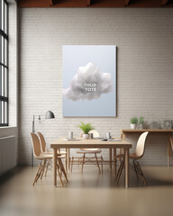 AI generated Modern home interior background, wall mockup, 3d render