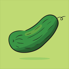 cucumber. Concept isolated. Flat cartoon style vector